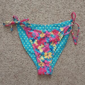 Reversible Cute Floral & Polka Dot Bikini Bottoms